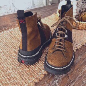 Men's Genuine PRADA Suede Combat Hiking Boots 8.5M ~ NEW! Style C0521